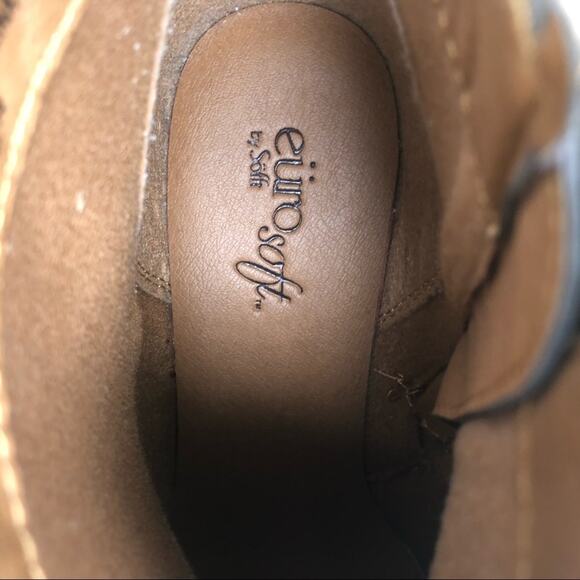 EuroSoft Heeled Ankle Boot Lasercut Shroud Western Tan with Buckles 8M - Picture 9 of 11